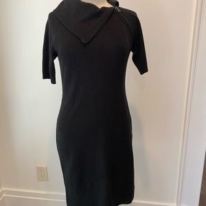 Short sleeve with zippered neck sweater dress